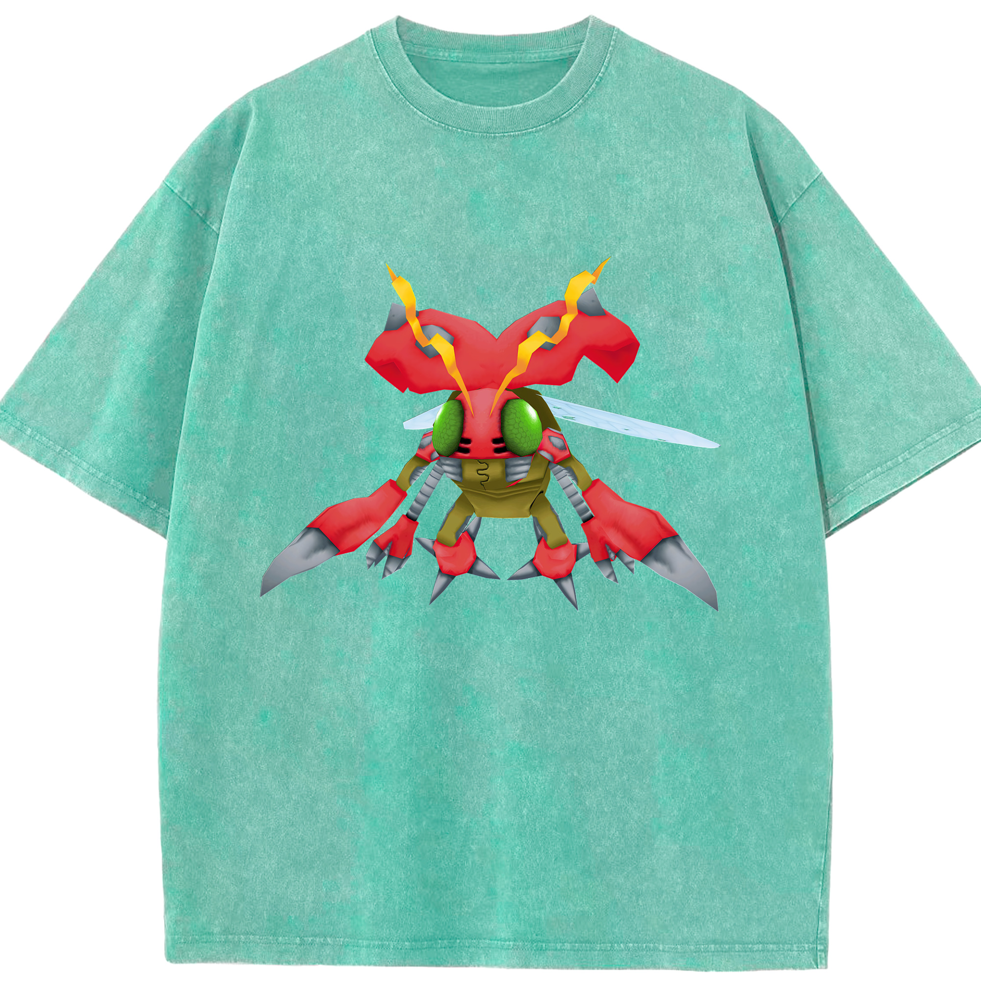 （画像用） Digimon デジタルモンスター/デジモン 綿100% ヴィンテージ風 半袖Tシャツ（フロントプリント）